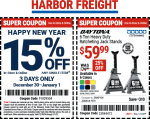 15% off at Harbor Freight, or online via promo code 91029504 #harborfreight