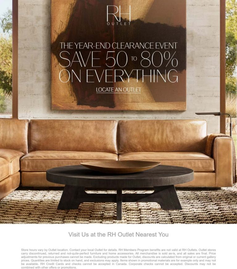 50-80% off everything at RH Outlet