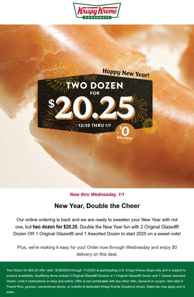 2 dozen doughnuts = $20.25 at Krispy Kreme