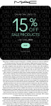 15% off sale items online today at MAC cosmetics via promo code JAN15 #mac