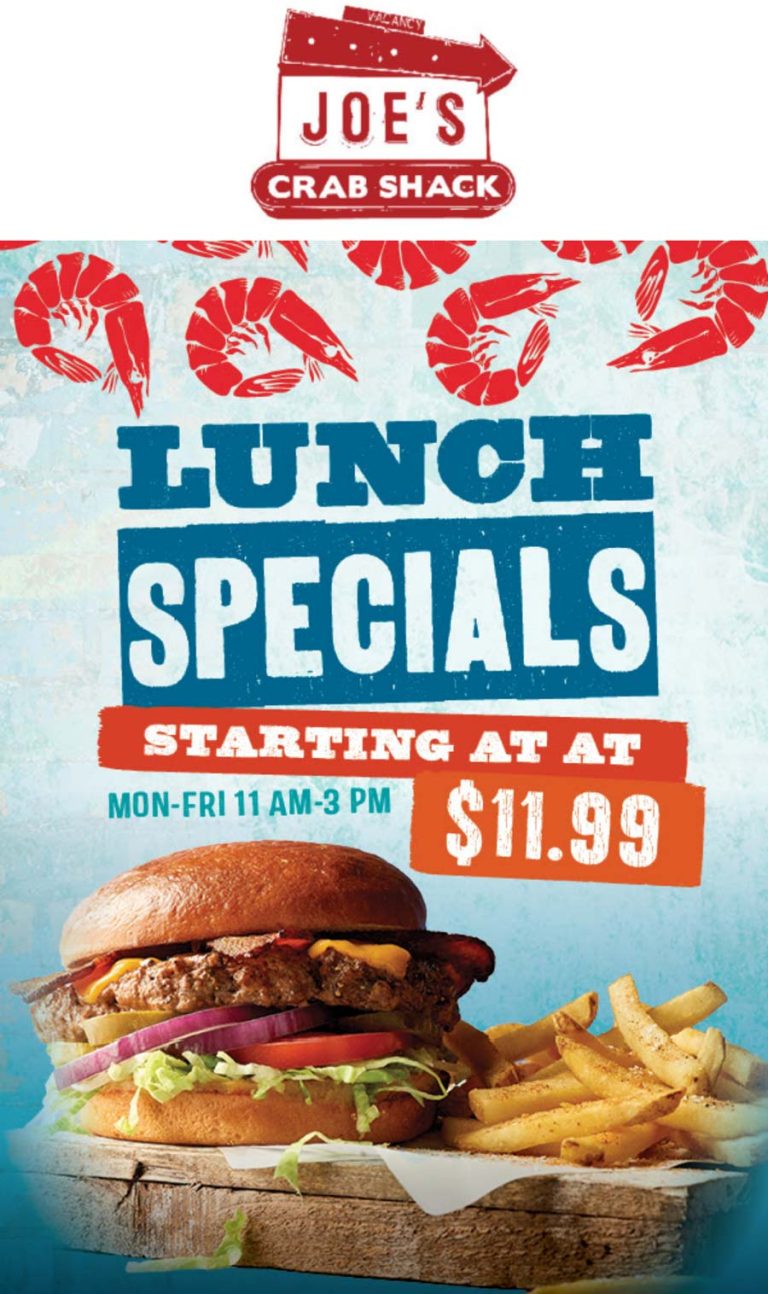 $12 lunch specials weekdays at Joes Crab Shack