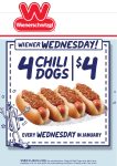 4 chili dogs = $4 Wednesdays this month at Wienerschnitzel restaurants #wienerschnitzel