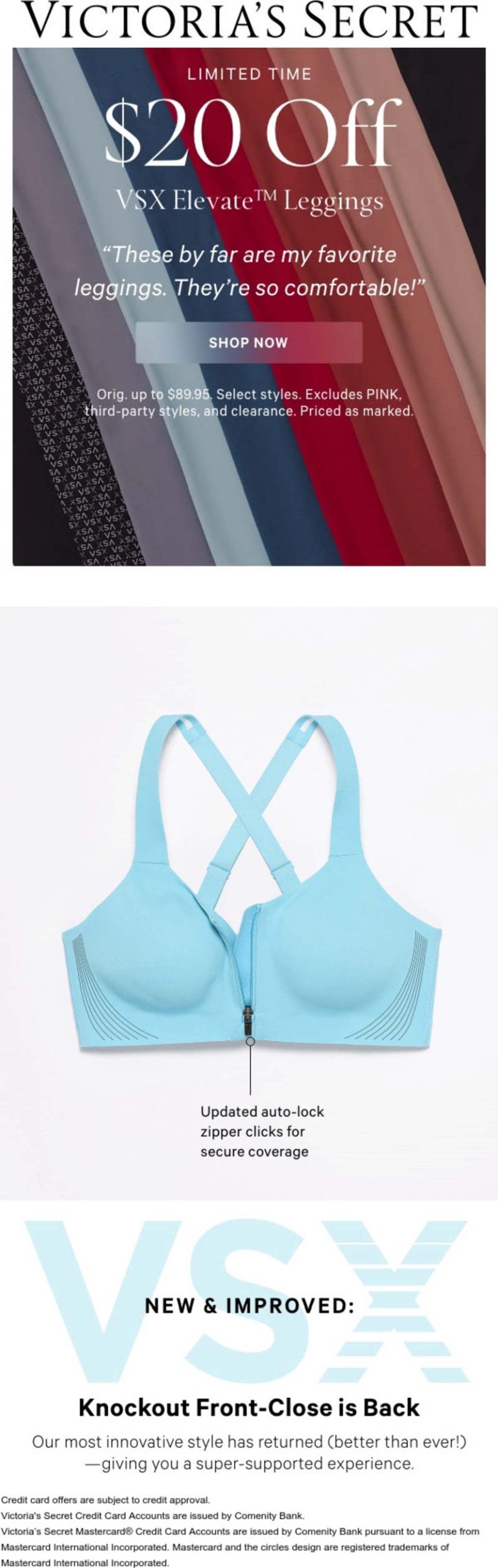 $20 off leggings today at Victorias Secret