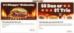 $4 whopper and $7 trio meal today at Burger King #burgerking