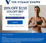 15-20% off $85+ today at The Vitamin Shoppe via promo code WELLSPAN #thevitaminshoppe