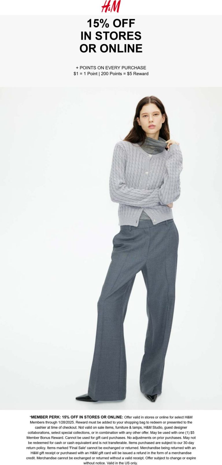 H&M coupon: 15% off at H&M, ditto online
