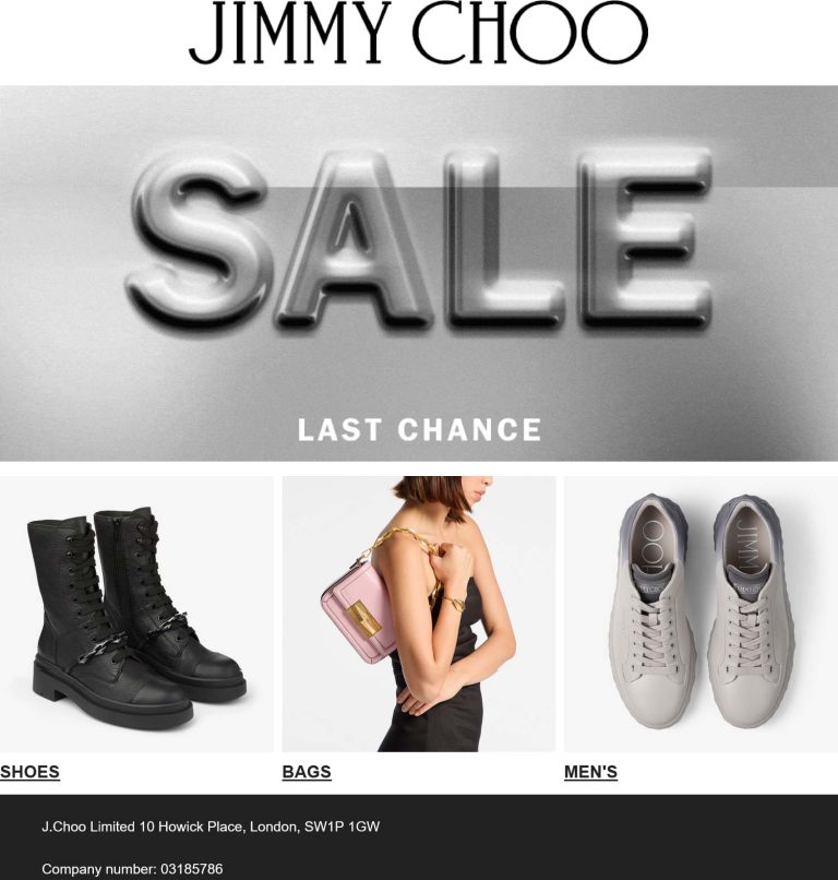 50% off going on at Jimmy Choo