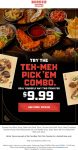 2-item combo meal = $10 at On The Border restaurants via promo code PICKEM #ontheborder