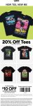 $10 off $50 at Spencers, or 20% off tees online #spencers