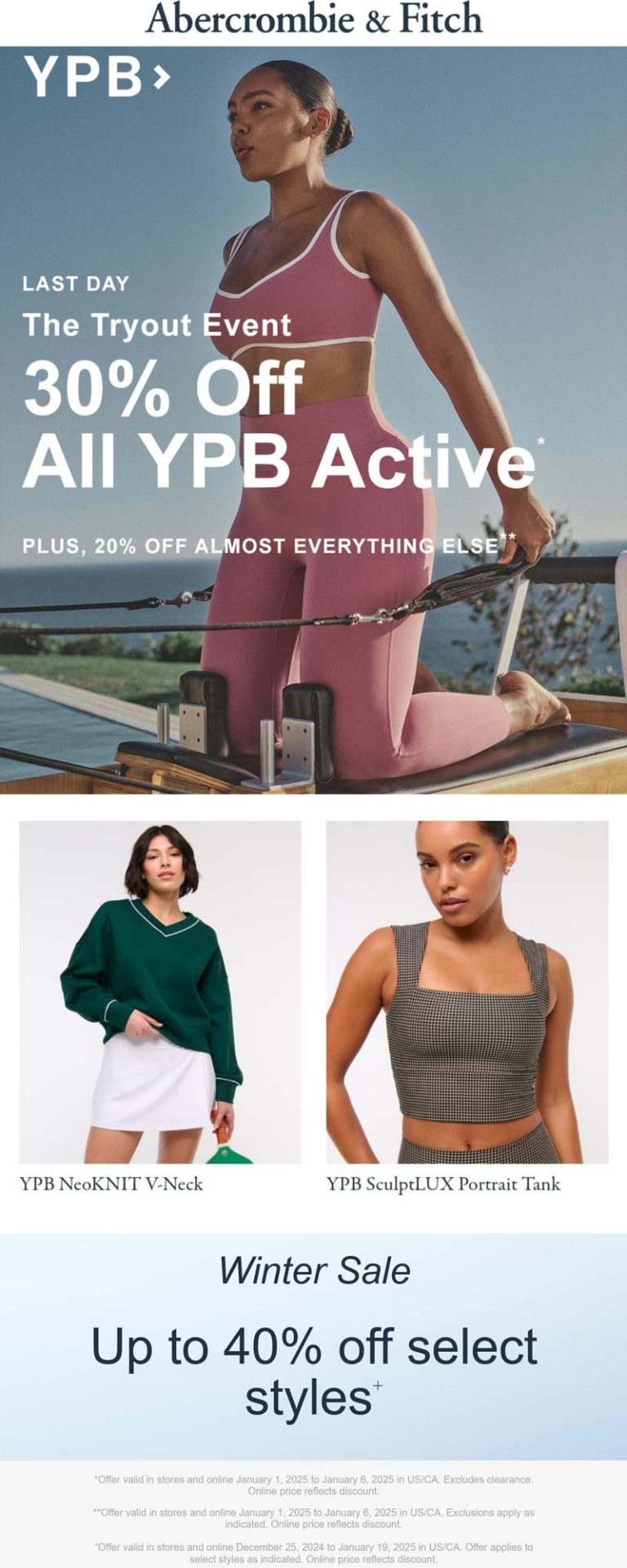 Abercrombie & Fitch coupon: 20-30% off everything today at Abercrombie & Fitch