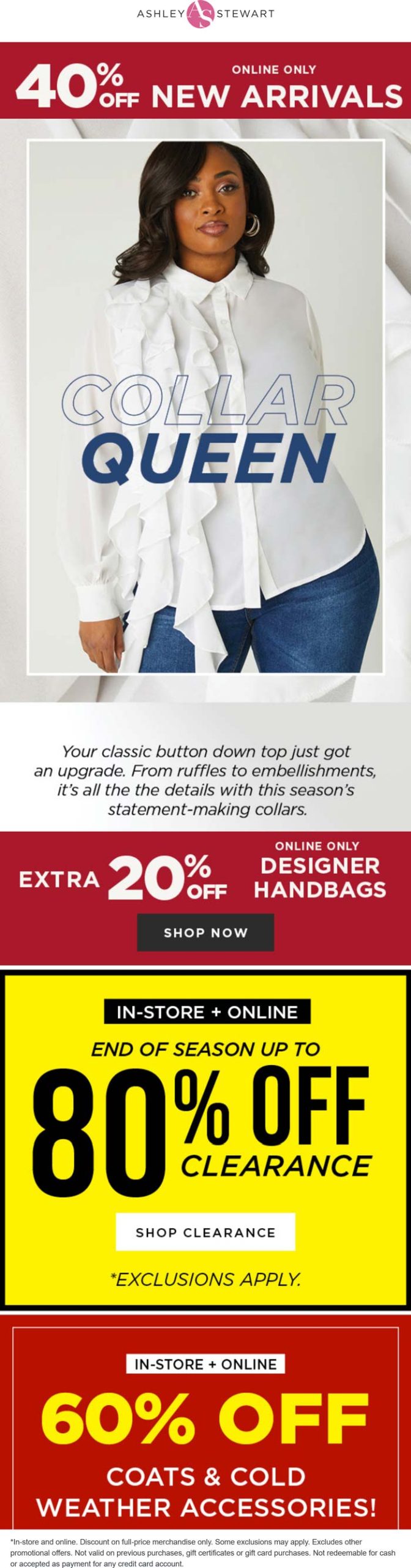 40% off new arrivals online &amp; more at Ashley Stewart #ashleystewart ...