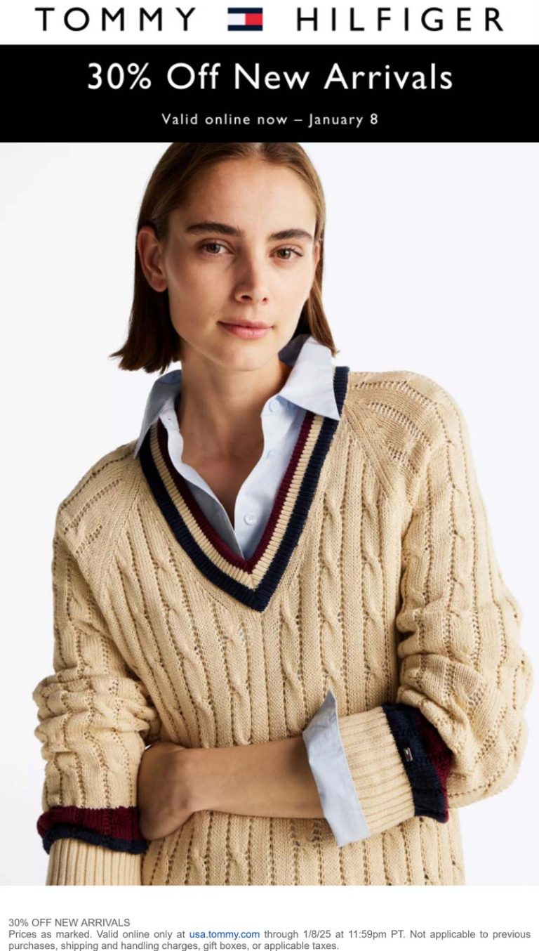 30% off new arrivals today online at Tommy Hilfiger