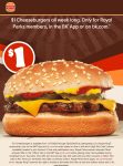 $1 cheeseburger online at Burger King #burgerking