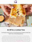 $2 off Steak Garlic Nacho Fries or Cheesy Dipping Burritos via mobile at Taco Bell #tacobell