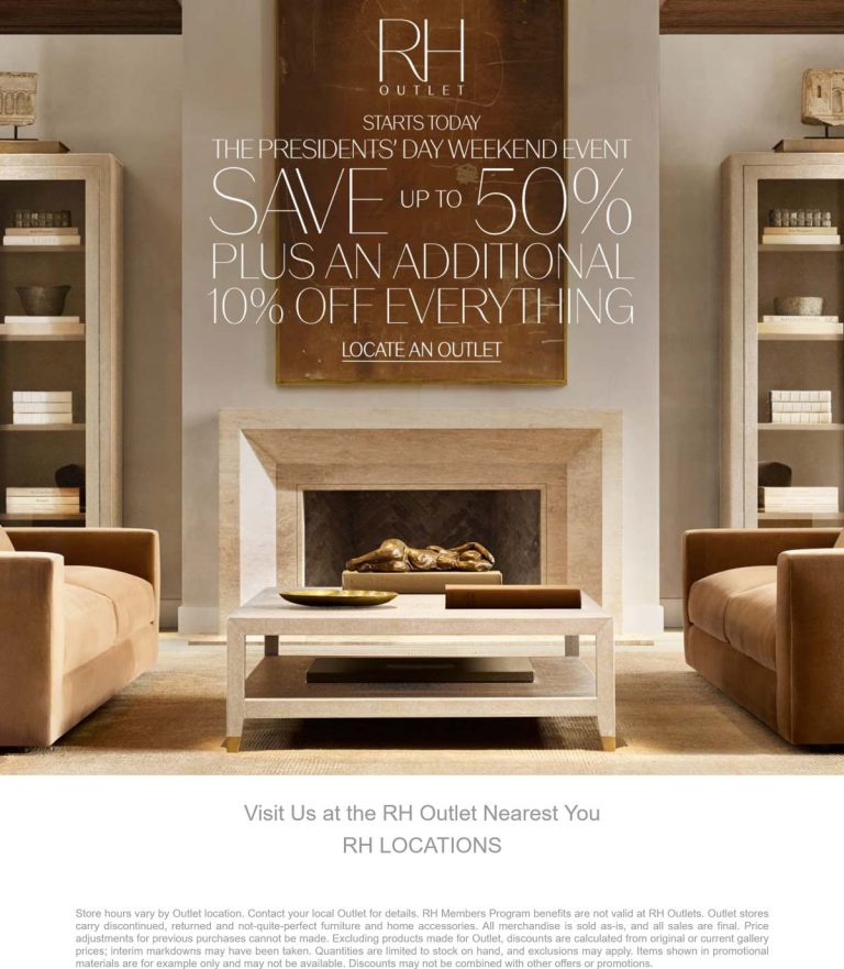 50-60% off at RH Outlet