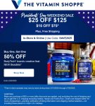 $15-$25 off $75+ at The Vitamin Shoppe, or online via promo code SAVE2025 #thevitaminshoppe