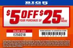 $5 off $25 at Big 5, or online via promo code E250218 #big5