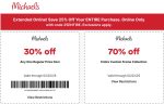 30% off a single item at Michaels, or 25% everything online via promo 25ENTIRE #michaels