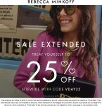 25% off at Rebecca Minkoff via promo code VDAY25 #rebeccaminkoff