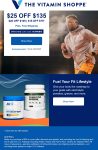 $15-$25 off $75 at The Vitamin Shoppe via promo code SCOREBIG #thevitaminshoppe