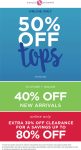 50% off tops & 40% new arrivals at Ashley Stewart, ditto online #ashleystewart