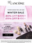 25-30% off $100+ also free 7pc on $125 at Lancome via promo code RENEW #lancome