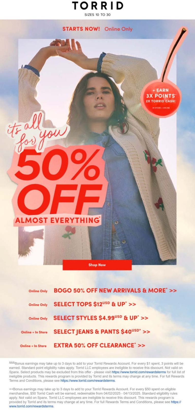 50% off at Torrid