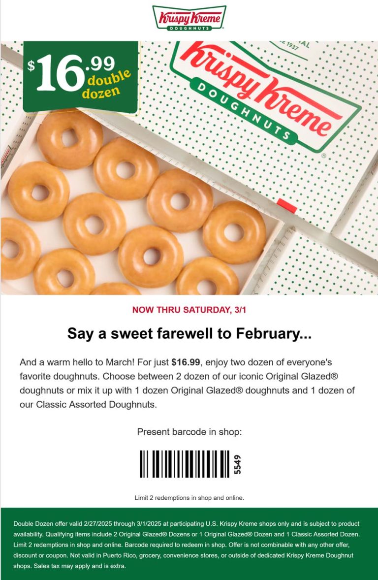2 dozen doughnuts = $17 at Krispy Kreme