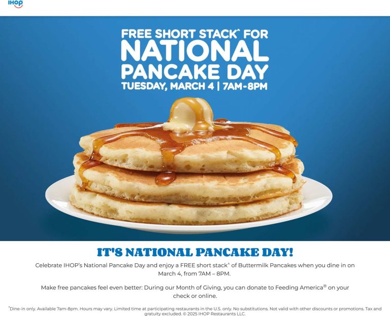 Free pancakes Tues at IHOP restaurants