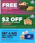 Free dessert, $2 off & more at White Castle restaurants #whitecastle