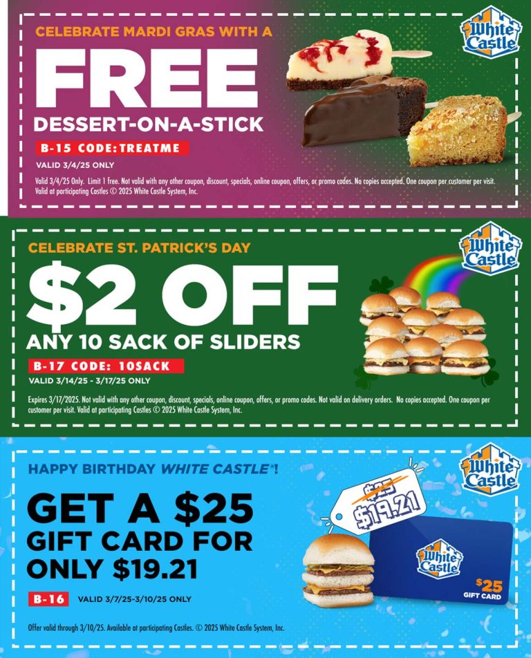 Free dessert, $2 off & more at White Castle restaurants