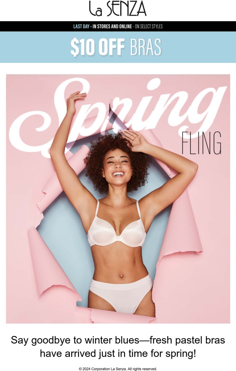 $10 off bras today at La Senza