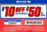 $10 off $50 at Big 5 sporting goods, or online via promo code E250307 #big5