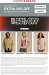 Extra 25% off & more at Lucky Brand #luckybrand