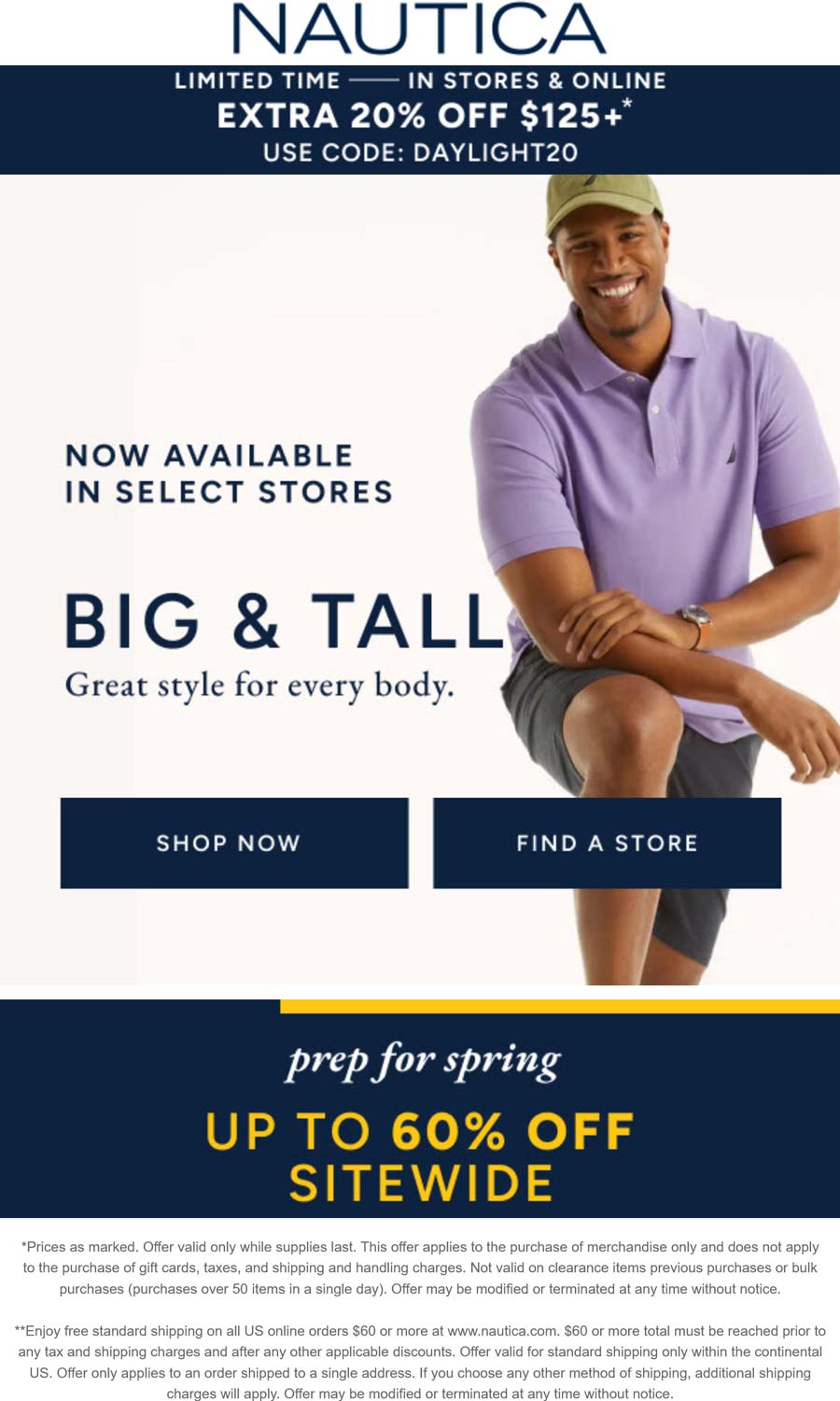 Extra 20% off $125 at Nautica via promo code DAYLIGHT20 #nautica - The ...