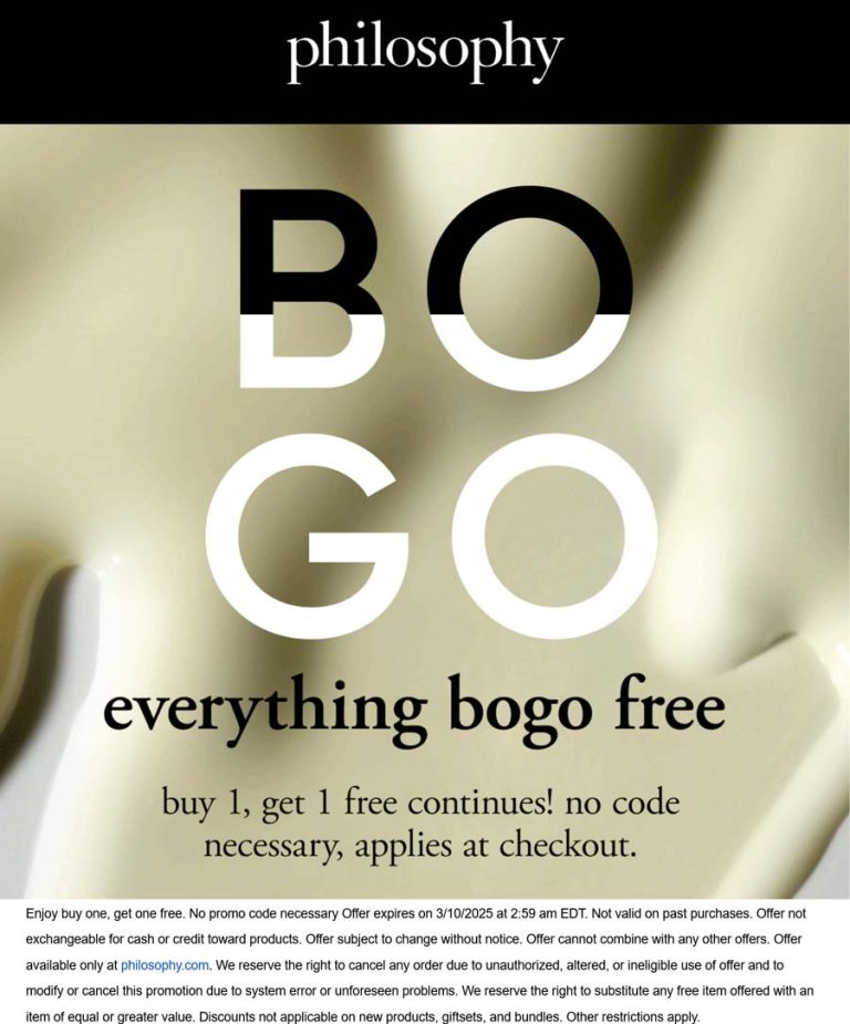 Second item free on everything at Philosophy