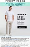 20% off $125+ at Perry Ellis via promo code PEEXTRA20 #perryellis