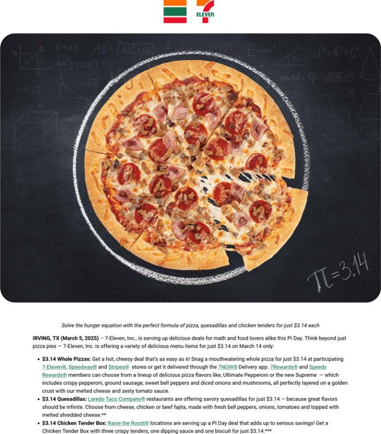 $3.14 whole pizza & more today at 7-Eleven