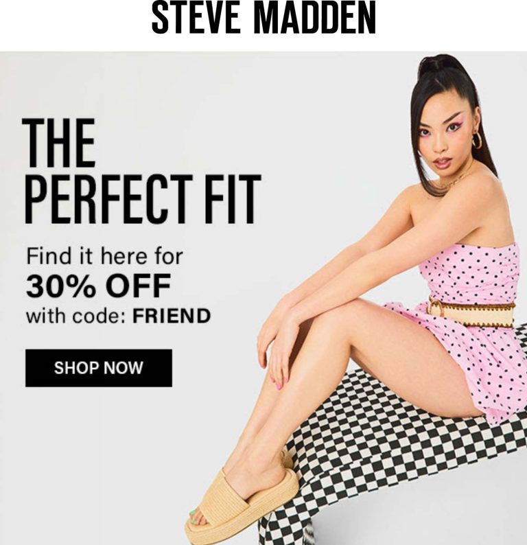 30% off at Steve Madden via promo code FRIEND