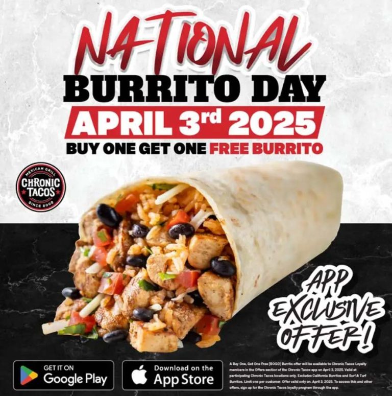 Second burrito free the 3rd at Chronic Tacos