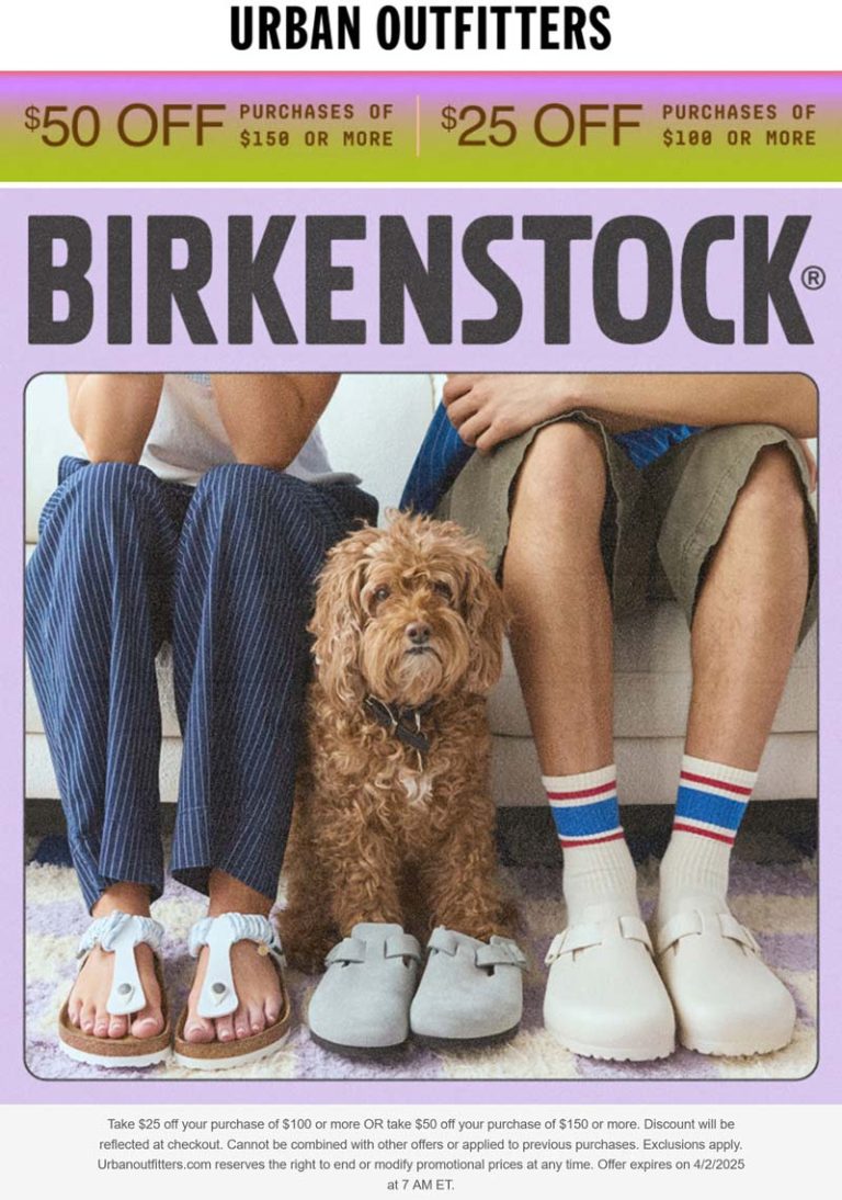 $25-$50 off $100+ at Urban Outfitters