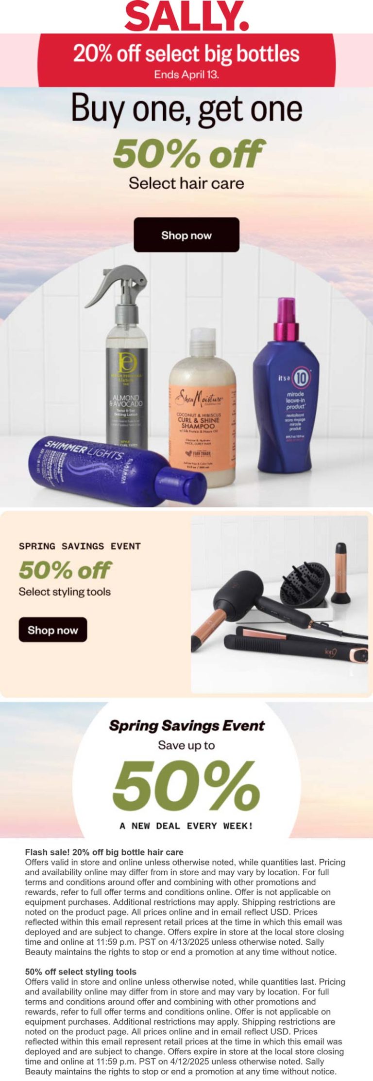 20% off big bottles & more at Sally Beauty