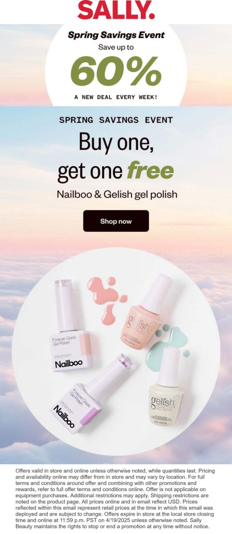 Second nail polish free at Sally Beauty