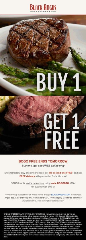 $20 off campfire feast at Black Angus steakhouse #blackangus - The ...
