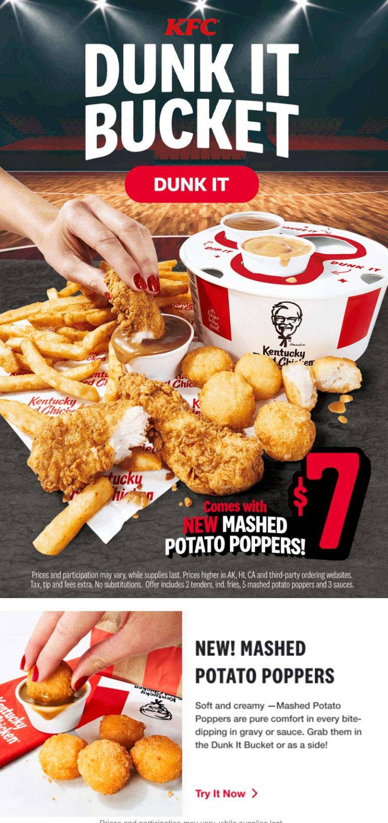 $7 chicken dunk it bucket at KFC