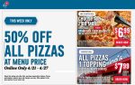 50% off at Dominos pizza #dominos