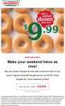 Second dozen doughnuts for $10 at Krispy Kreme, or online via promo code DOZEN #krispykreme