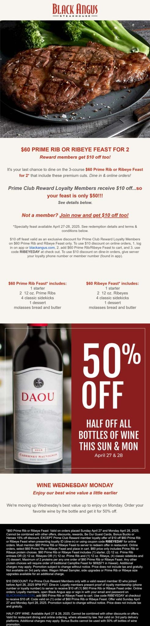 $20 off campfire feast at Black Angus steakhouse #blackangus - The ...