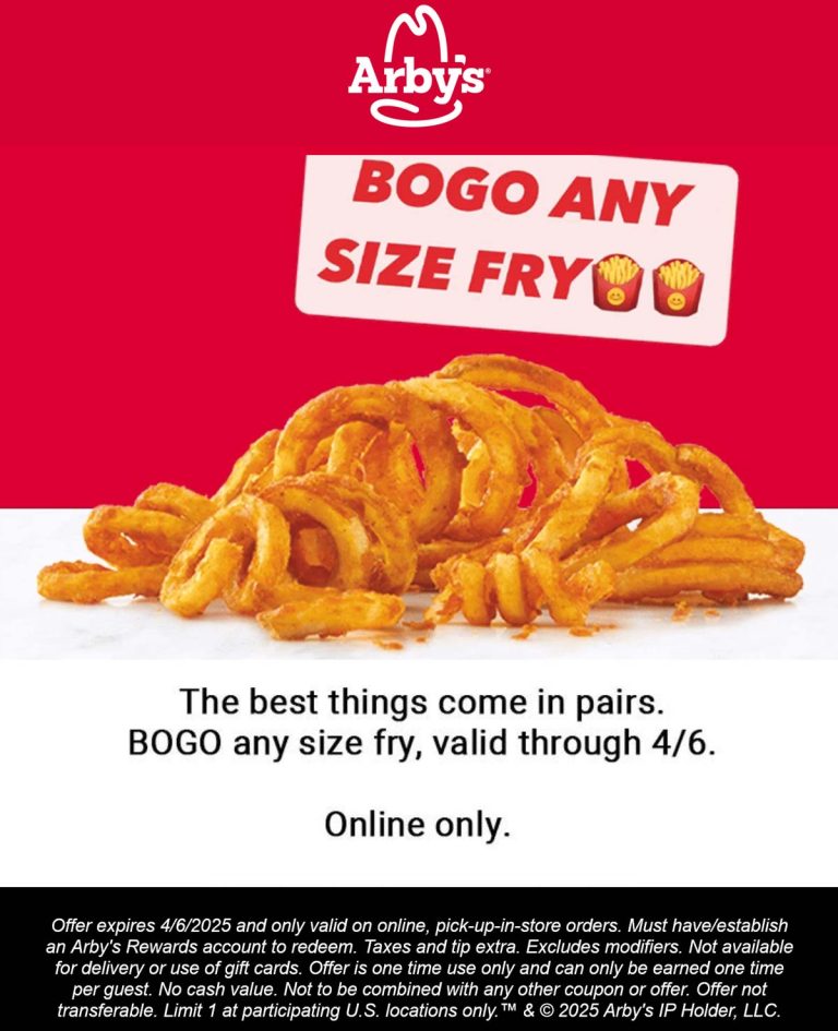 Second fries free today at Arbys