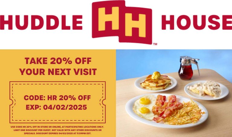 20% off at Huddle House restaurants